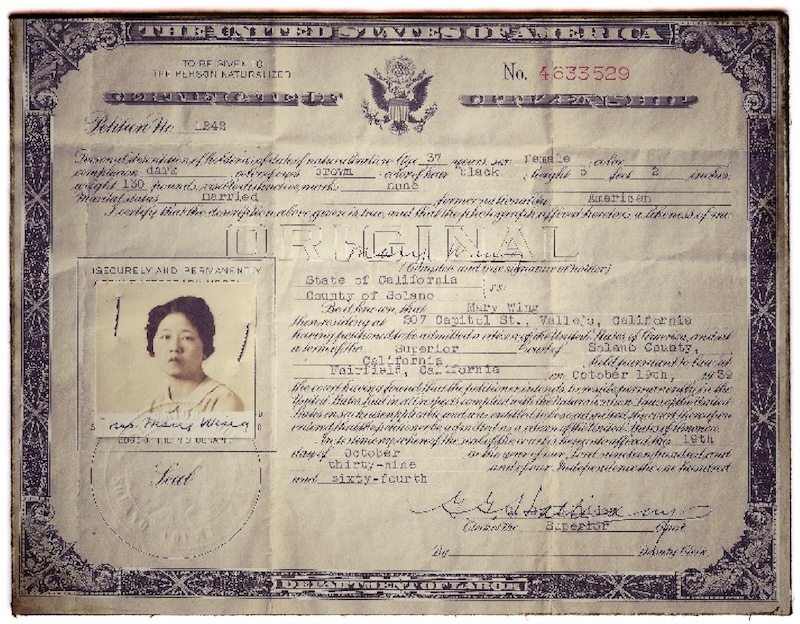 a 1939 "certificate of naturalization"