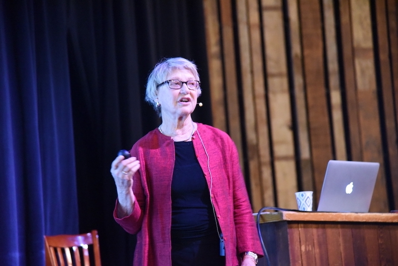 "Beverly Crawford on stage teaching at Freight & Salvage"