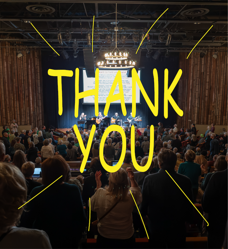 A birds-eye view of the interior of freight & salvage during the Beatles Singalong