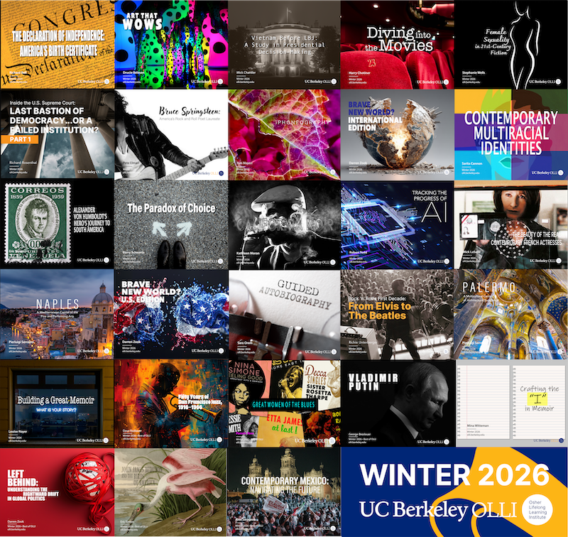 Grid of individual winter course posters